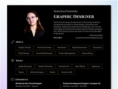 CV – Graphic Designer custom cv cv resume design typography vector