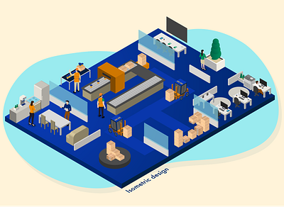 Isometric design of a factory 3d illustraion isometric design isometric illustration isometry