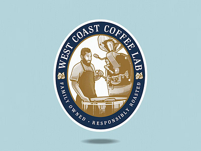 West Coast Coffee Lab | Coffee Business | Logo Design badge design branding business logo design process engraving etching illustration logo logo design logo designer logodesign logotype vintage logo