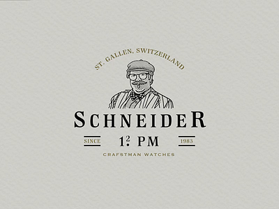 Schneider | Watches | Logo Illustration Design adobe illustrator business logo crosshatching design process etching illustration logo logo design logo designer logodesign professional logo scratchboard timelapse vintage logo