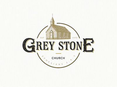 Grey Stone | Church | Logo Illustration business logo church branding church logo etching illustraion logo logo design logo designer logo mark logodesign logos professional logo vector logos vintage logo