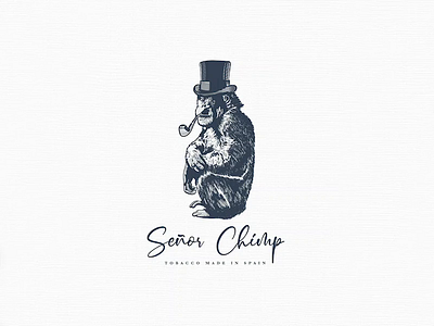 Señor Chimp | Logo Illustration adobe illustrator business logo design process etching graphic designer illustration logo logo design logo designer logodesign professional logo timelapse vintage logo