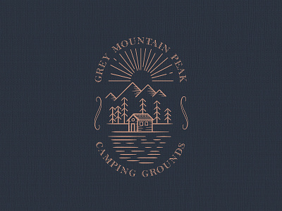 Grey Mountain Peak Camping Grounds | Logo adobe illustrator badge design branding business logo crosshatch design process engraving etching graphic design illustration illustration art logo logo design logo designer scratchboard vector vintage logo