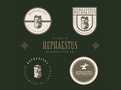 Hephaestus | Blacksmith l Logo Design adobe illustrator badge design branding business logo crosshatch design process designer for hire engraving etching graphic design illustration illustration art logo logo design logo designer logo designer for hire scratchboard vector vintage logo