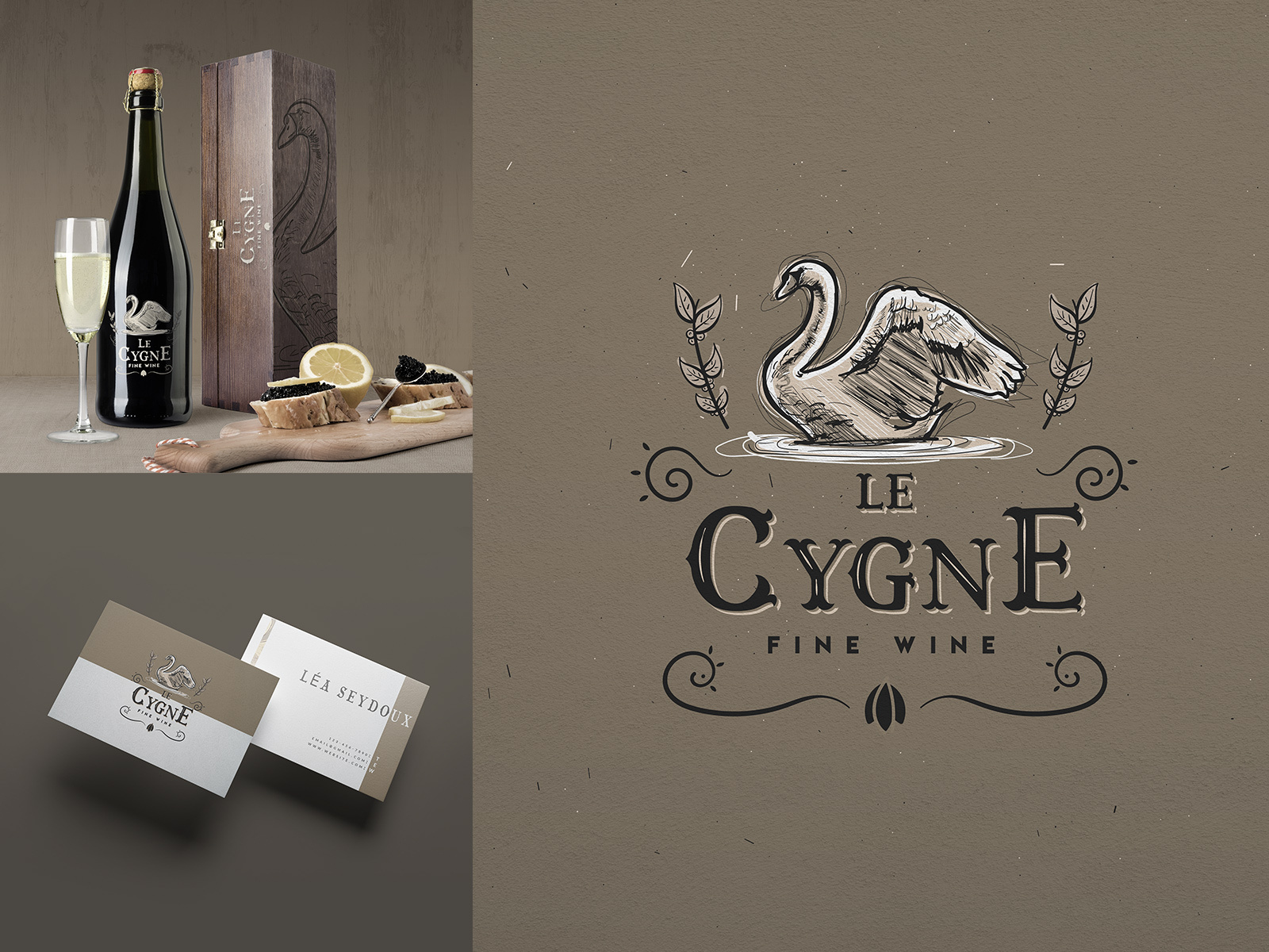 Le Cygne Wine Logo Design by Dorian Avila on Dribbble