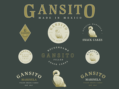 Gansito Marinela | Logo Design adobe illustrator badge design branding business logo crosshatch design process designer for hire engraving etching graphic design illustration illustration art logo logo design logo designer logo designer for hire scratchboard vector vintage logo