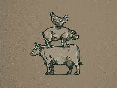 Chicken, Pig, Cow | Illustration