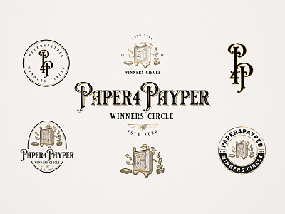 Paper 4 Payper | Vintage Logo badge design engraving etching illustration logo logo design logo designer vintage font vintage logo vintage text