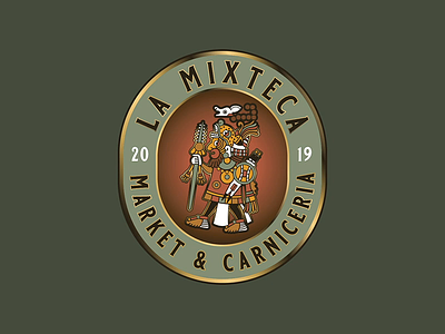La Mixteca | Badge Logo aztec etching hispanic design illustration latin logo logo design logo designer mexican mexican logo mixteca vintage design vintage logo