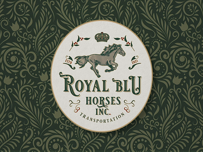 Royal Blue Horses Inc. | Vintage Logo badge design bakersfield bakersfield graphic designer crosshatch engraving etching etching logo illustration logo logo design logo designer vintage logo