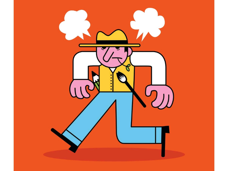 Cowboy character minimal digital art graphisme design graphic illustrator illustrateur illustration