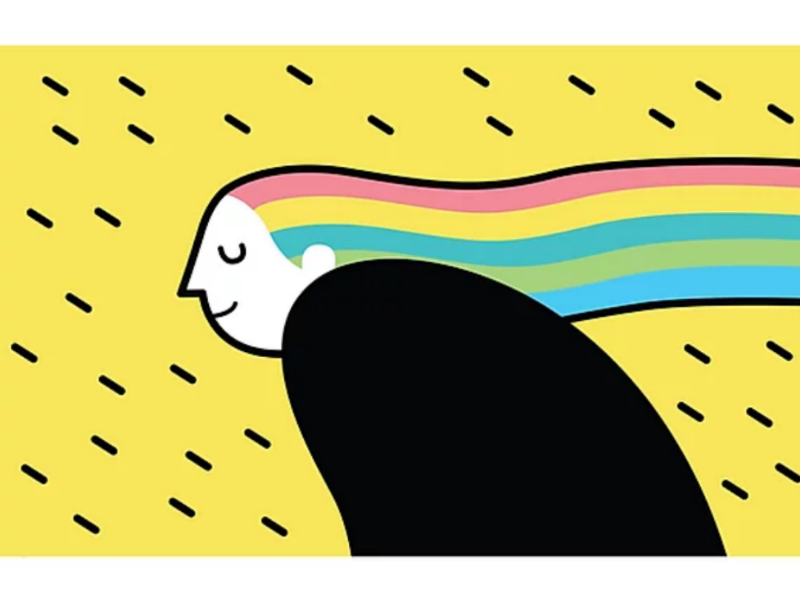 Rainbow character minimal digital art digital design design graphic illustrator illustrateur