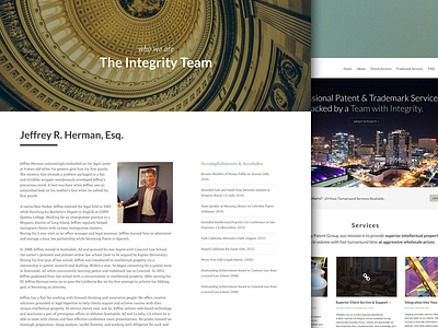 Integrity Patent Group Responsive Website about clean design flat homepage navigation ui webpage website