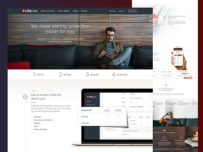 LifeLock How It Works design ui how it works ux one page web design website
