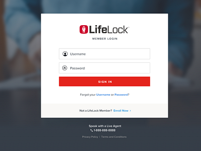LifeLock Login app clean form field icon illustration login login design login form mobile ui