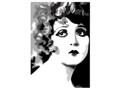 Clara Bow gaussian illustration vector