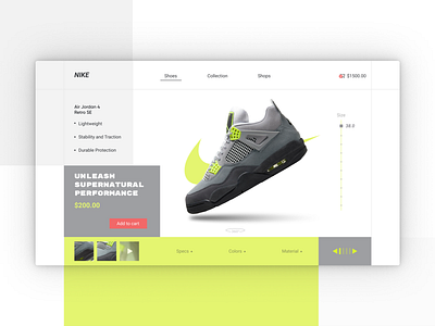 Nike product page catalog design page product shop ui ux uxui web webdesign website