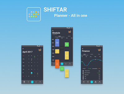 Shiftar app android app app design calendar app finances planner shedule ux uxui