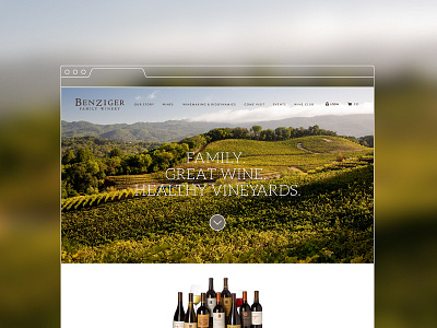 Benziger Family Winery Redesign design minimal mobile responsive web wine