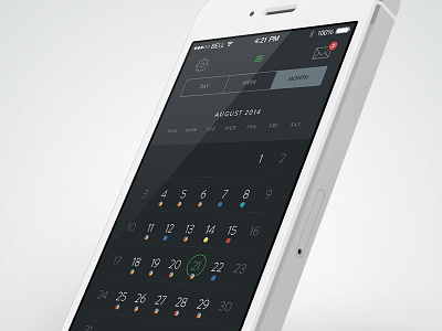 Genee Calendar Screen app calendar detail iconography ios minimal typography ui ux