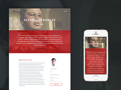 Thiel Fellowship, Fellow Profile Detail app iconography ios minimal thiel typography ui ux