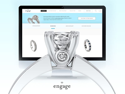 Engage Diamonds clean design diamonds engagement jewelry rings strategy ui ux web website