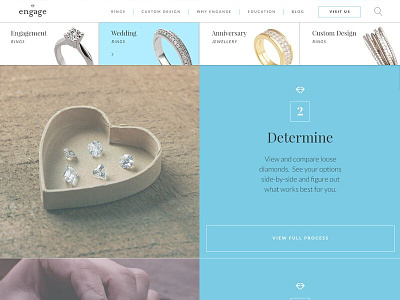Engage Diamonds clean design diamonds engagement jewelry rings strategy ui ux web website