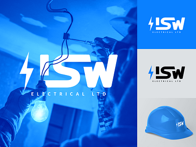 ISW Electrical Logo Design bolt brand identity branding clean design electrical logo local business logo logo designer minimal minimalism modern logo vector