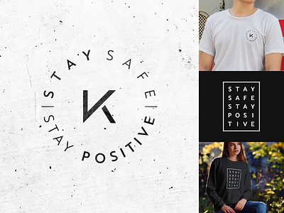 Stay Safe Stay Positive Logo Design brand design clean clothing brand creative identity inspiration logo logodesign merch merch design merchandise minimal minimalism modern logo positivity