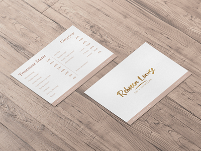 Rebecca Louise PMU A5 Price List Postcard Style Print Design