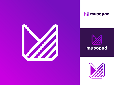 Musopad Logo Design absract app brand identity branding icon identity logo logo designer logo mark logo type minimal modern music app musicians vector