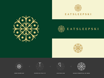 Snowflake Inspired Luxury Ski Travel Logo Design Concept
