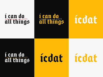 ICDAT 'I Can Do All Things' Logo Type Design brand brand design brand identity branding logo logo design logo design branding logos logotype modern old english traditional type type design typeface