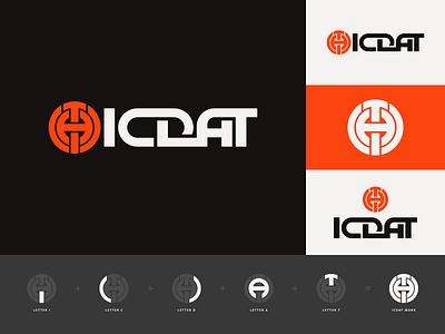 ICDAT Logo Type & Logo Mark Monogram Concept Design brand identity branding concept custom type identity logo design logo designer logo mark logo mark design mark minimal monogram monogram logo type typeface