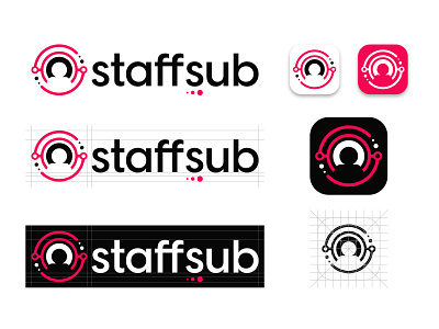 StaffSub Digital Staffing Start-up Brand Identity app app icon brand brand identity branding business brand logo logo design logo designer logo mark recruitment staffing tech technology visual identity