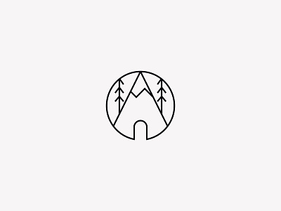 Wilderness/Woodland A-Frame Cabin Logo Mark Concept