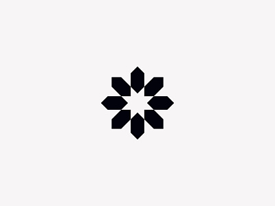 Geometric / Symmetrical Negative-Space Star Logo Mark Concept