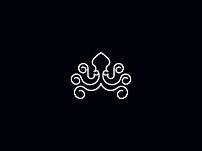 Minimal Linework Octopus Logomark Concept