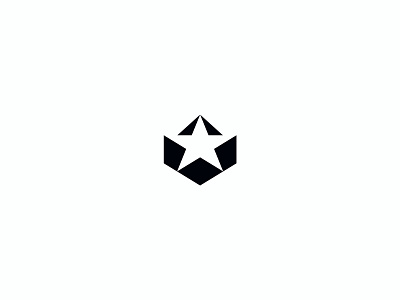 Abstract Negative Space Star Mark Concept