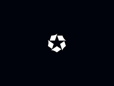 Rotation negative space star logo mark concept