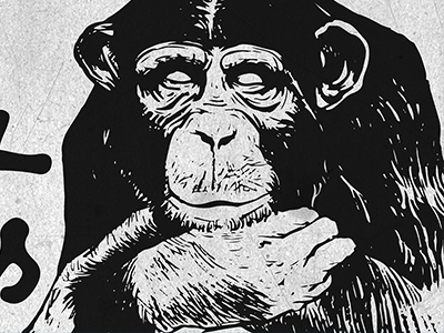 Pay Peanuts, Get Monkeys lettering monkey