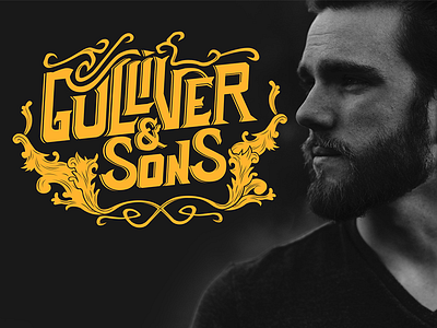 Gulliver & Sons Logo beardcare design lettering logo