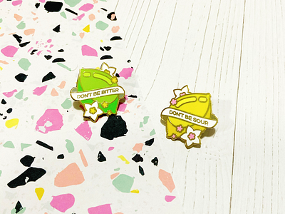 Huna Design Enamel Pins art cute enamel pin enamel pins flower funny illustration lemon lime product design