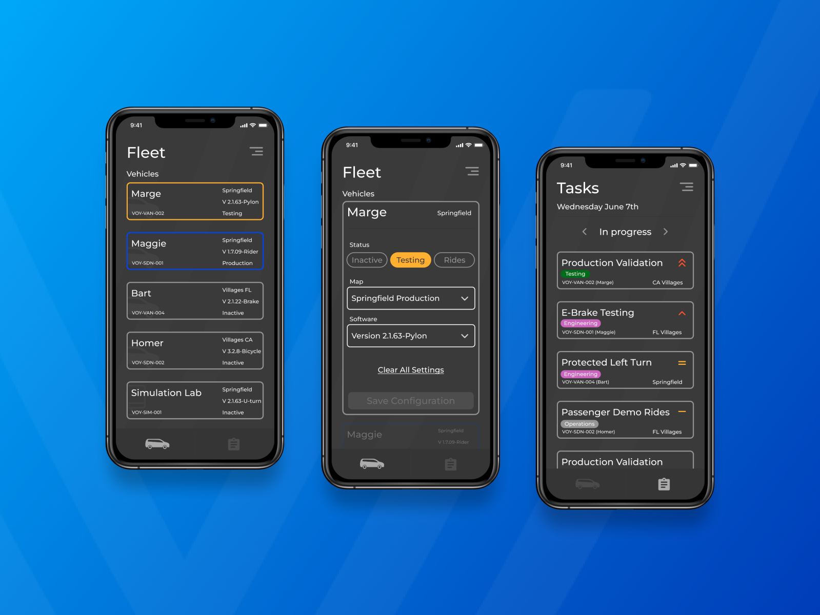 Autonomous Vehicle Fleet Management Mobile App by Frame&Flow UX/UI