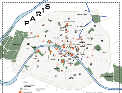 Paris Map cartography europe france illustration maps paris travel