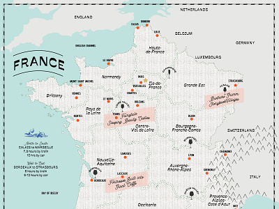 France Map cartography france illustration maps travel