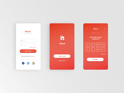 Blood Donation App - iBlood app application art blood components design donation interface mobile red ui