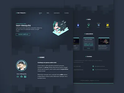 Developer Personal Portifolio - Website app application dark design developer developer portfolio interface personal portifolio ui