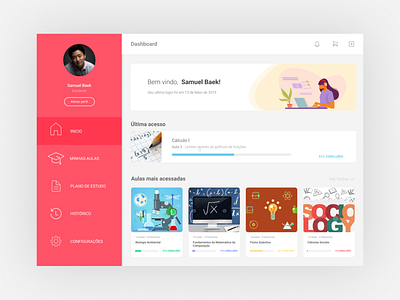 Teaching and Study Platform - Mastermatic app application art components course dashboard design interface pink red stydy teaching ui website