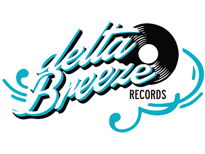 Delta Breeze Records branding identity logo design record store vinyl records